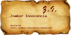 Zombor Innocencia névjegykártya